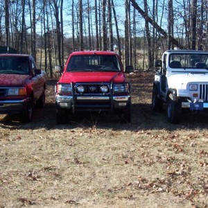 my buddies 2wd ranger, me, and my friends Jeep