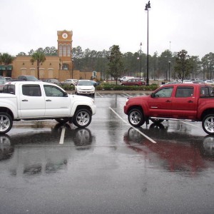 My white Tacoma & Misslemans red Tacoma