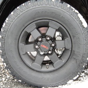 close up of new tires and wheels.