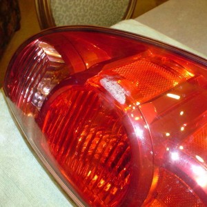 scuffed tail light 1 inch long scuff
