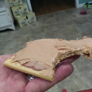 Peanut butter + smores pop tart; in my mind was gonna be like reese's with marshmallows... It wasnt quite but it was pretty decent