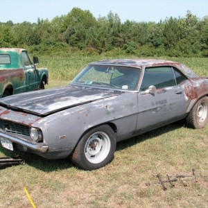my 69 Camaro project first day