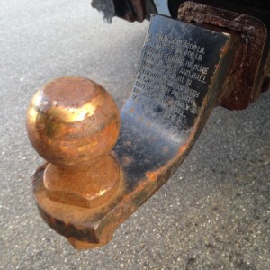Frozen hitch ball