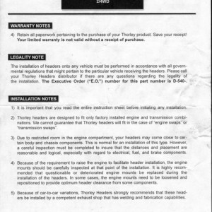 Doug Thorley +05 2.7 Headers Install Instructions Page 2