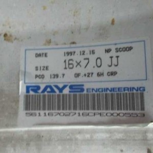 RAYS NP Scoop 16x7J +27 label