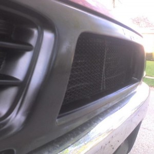side shot of completed grill