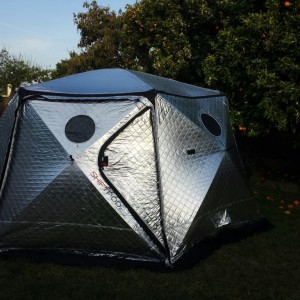 My buddy brought over his new tent to show it off. Never seen it before, but the fact that it has IN/OUT vents for AC scares me. First one to guess wh