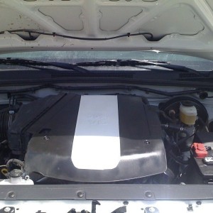 the engine cover on