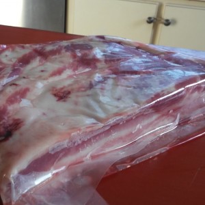Pork belly from my new sponsor. Gonna cook it up saturday and hope to get a good video out of it