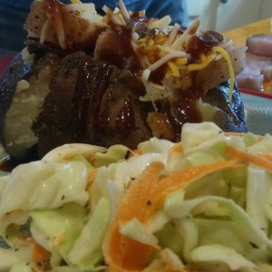 Pork belly stuffed potato