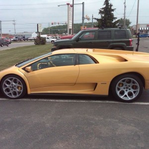 Took this pic of a Lambo at a Applebees in Erie, PA. An 80 year old couple 
