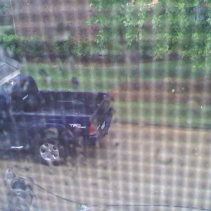 My view from my room..... oh look rain..... OH JOY :/