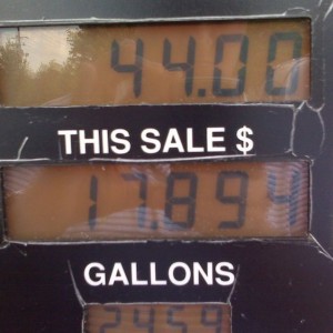 Filled up the taco. Gas is on it's way up again. 18 gallon tank, I was