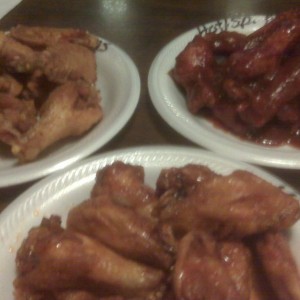 Hot honey, hot n spicy BBQ, and new orleans
