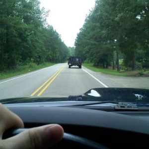 Behind an H1. I was tailing him when i was talking this pic.... i was tryin