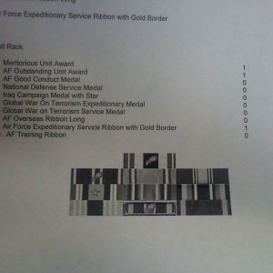 ribbon rack should have a dec from iraq but it got pulled for emailing some