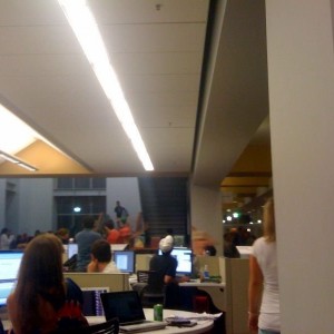 Blurry picture of streakers in the library last night. Gotta admit