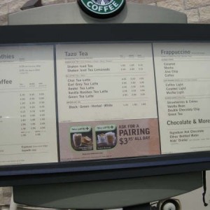hmmmm what to order!!............. Grande Java chip Frapp