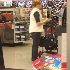 hottie in sears..damn fine for 2 kids