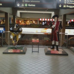 At the airport, Franko Harris and George Washington - equally important in 