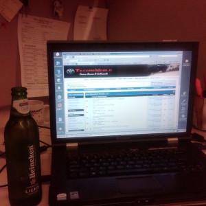 Friday afternoon beer at the office.