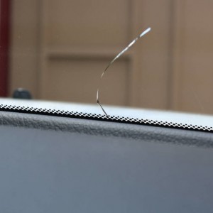 Cracked window.