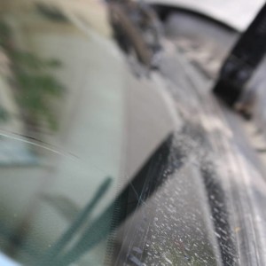 Cracked window.