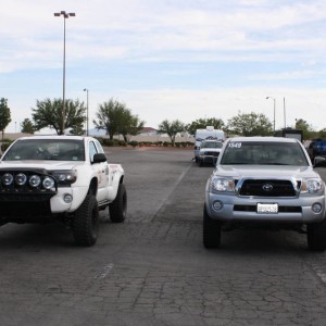 Mike and I's trucks in Primm.