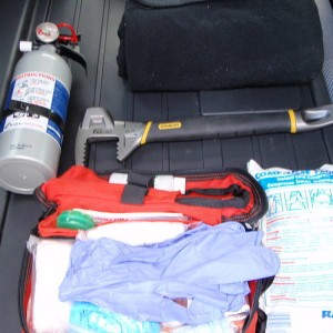 Emergency kit open