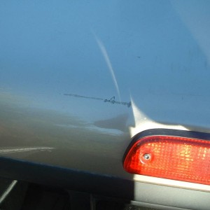 Rear edge of cab roof scratches