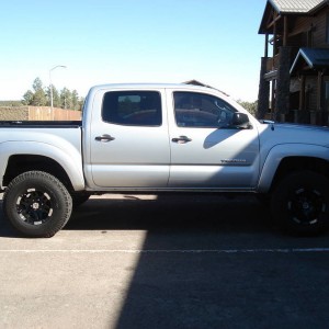 Lifted with wheels and tires