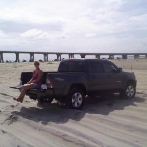parked on the beach at oregon inlet