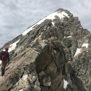 So close to summiting, ended up turning around here due to snow conditions higher than we were comfortable dealing with given thousands of feet of exp