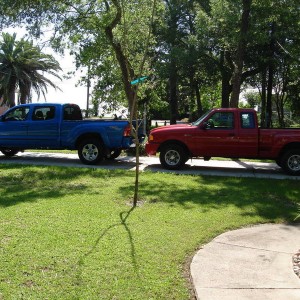Shot of both of my trucks that I had before I sold the Ranger