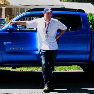 Cameraperson's Toyota Tacoma and SLASH