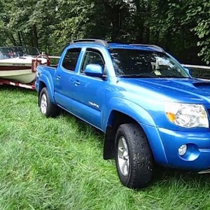 Cameraperson's Toyota Tacoma and SLASH
