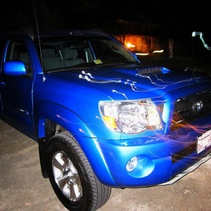 Cameraperson's Toyota Tacoma and SLASH
