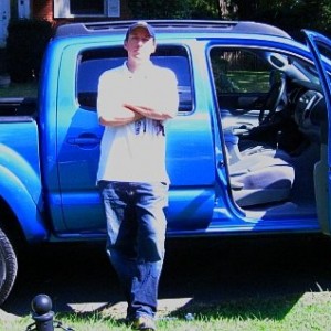 Cameraperson's Toyota Tacoma and SLASH