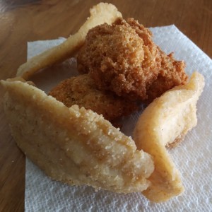 Fried some flounder and hush puppies for out last night at the beach