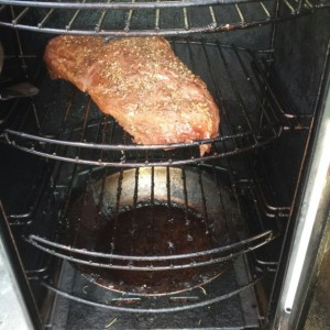 3.5lb tritip marinated over night and injected with a rosemary/garlic butter sauce.