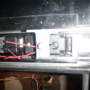underside of latch with LED