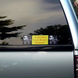 Trunk Monkey bumper sticker