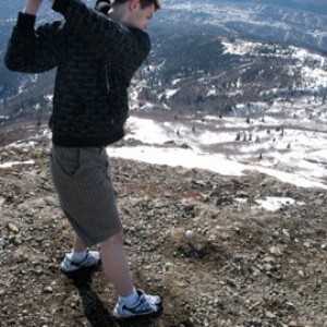 Golfing on top of a moutain