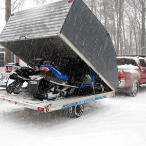 sleds and snow