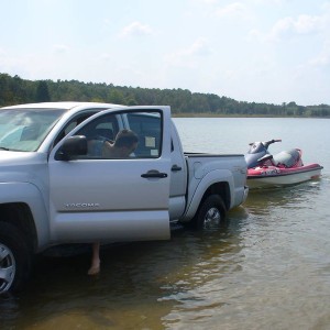 unloading the jetski