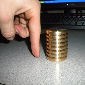 2" against my finger