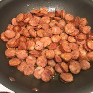 Andouille sausage is