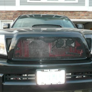 International Red behind the grill