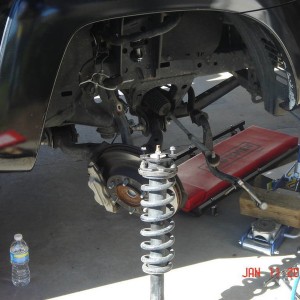 Front suspension removed