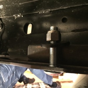 Carriage bolt installed.